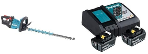 Makita DUH601Z Akku-Heckenschere 60 cm 18 V (ohne Akku, ohne Ladegerät) & Power Source Kit (2X Werkzeugakku mit Ladestation, Ersatzakkus für Elektrowerkzeuge von Makita) 197570-9