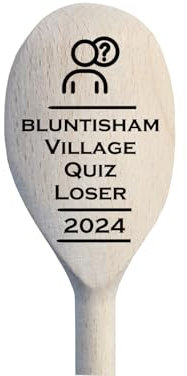 Quiz Loser- Wooden Spoon for Last Place. Joke Gift for PTA, Village, Community, Pub Quizzes.