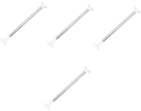 IMIKEYA 4 Stück Gardinenstange Duschvorhangstange Spannstange erweiterbare Schrankstangen Frühlings-Garderobenstange verstellbare Kleiderstange Zugstangen Rostfreier Stahl Weiß