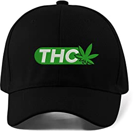 THC Weed Cannabis Logo Embroidered Adjustable Baseball Cap Black, Schwarz , Einheitsgröße