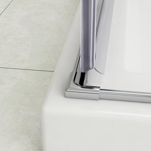 Dusche Schwallschutzleiste 95 cm, Aluminium Chrom Schwallschutzleiste duschwasserstop für Duschwand Wasserabweiser Duschkabine duschdichtung Schwallschutz