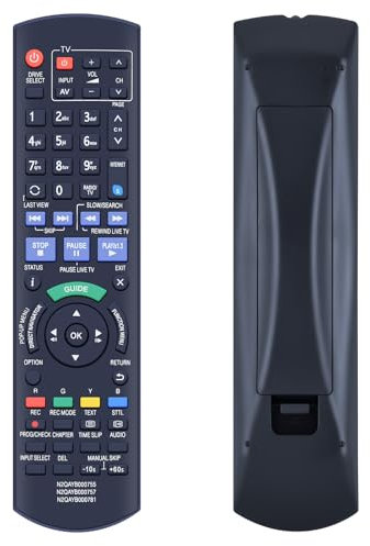CLVIZCXOM 3-in-1 N2QAYB000755 / 757/781 / 780/615 / 618 Remote Control Replacement for Panasonic DVD HDD Recorder IR6 Remote for Panasonic HDD Recorder Box DMR-HWT230EB DMR-PWT530EB DMR-HW120 etc