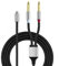 Berfea Câble jack 6,35 mm 1/4 stéréo Y répartiteur audio adaptateur auxiliaire 6,6 FT/2 m compatible avec iPhone 14/14 Pro/13/13 Pro/12 Pro/11 Pro pour amplificateur, mixeur, haut-parleur, casque
