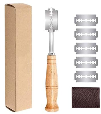 Bread Lame,Scoring Blade Sourdough Starter Kit Dough Cutter Baker's Knife Sour Scorer Tool Baking Making Accessories Tools Handmade Blades Slashing Wood Handle Wire,for Slicers Saw Razor Loaf Slicer