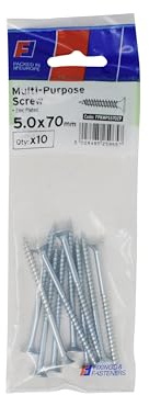 Forgefix Multi-Purpose Pozi Screw CSK ST ZP 5.0 x 70mm ForgePack 10, used in all trades including joinery, electrical and plumbing