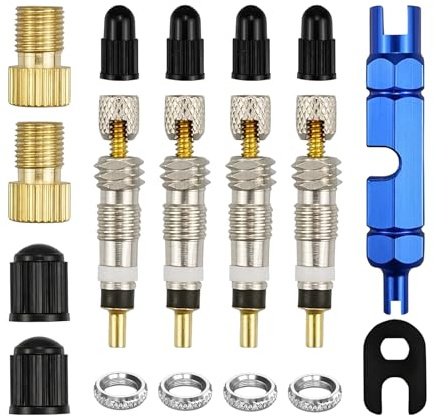 18 Piece Valve Core Tool Set for Bike Maintenance and Repair | Includes valve core removal tools and spare accessories for cycling maintenance tasks