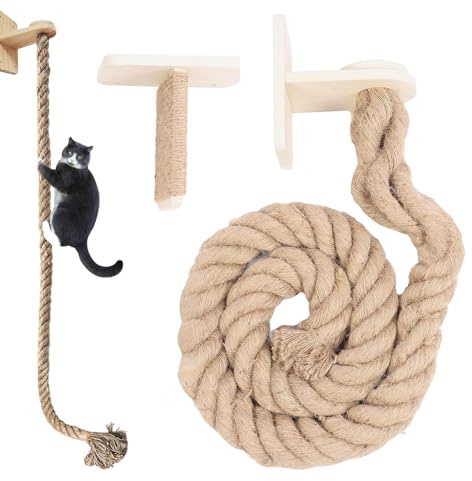 Cuerda para Escalar para Gatos - Escalones para Saltos De Gatitos - Estantes Rascadores de Pared para Gatitos, Escaleras de Salto para Mascotas en Salón Dormitorio