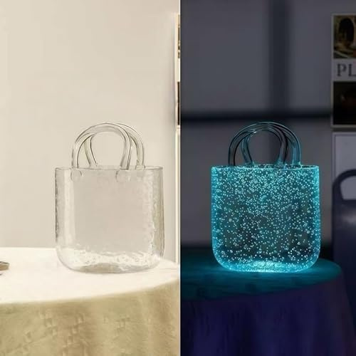 WKHPHMBEQ Glass Punch Bowl with Ladle – 0.62 Gallon Crystal Clear for Weddings, Events, Home Decor, Heavy Duty Fruit or Candy Bowl(Luminous.)