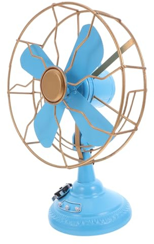 PRETYZOOM Fächerförmige Dekoration Schreibtischdekoration Heimdekoration Dekorativer Metall Standventilator Retro Dekoration Für Den Schreibtisch Retro