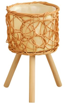 Bosiyrggrl Balcony Floor-Standing Plant Baskets Woven Flower Pots Living Room Decorative Flower Stands Indoor Storage Racks 30cm