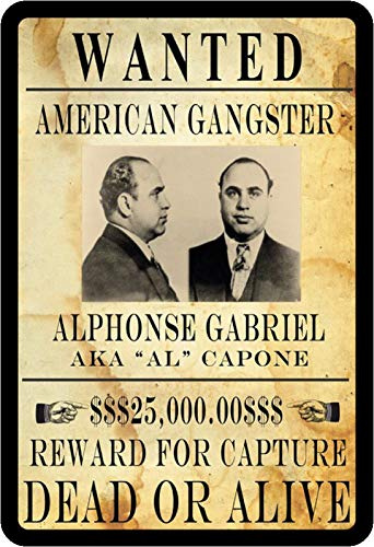 Schatzmix Blechschild Wanted Al Capone Metallschild Wanddeko 20x30 cm tin Sign