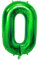 Oblique Unique® Folien Luftballon mit Zahl Nummer 0-9 Folienballon für Kinder Geburtstag Jubiläum Silvester Party Deko Ballon Grün - Zahl wählbar (Nr 0)