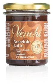 Venchi - Pâte à Tartiner Lait et Noisettes du Piémont IGP (45 %), 200 g - Sans Gluten