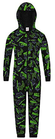 ThePyjamaFactory Gaming-Modus aktivierter Spiel-Schlafanzug für Jungen, grün, 14-15 Years