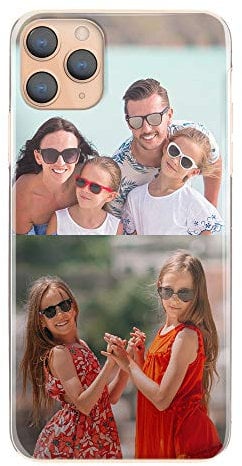 Personalised Phone Case For Apple IPhone 16, 15, 14, Pro, Max, Mini, Plus 13, 12, 11, X, XS, XR, SE, 8, 7, 6, Custom Photo Hard Cover, Personalize with Two Image Collage Layout