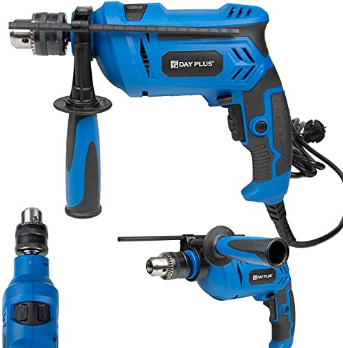 850W Power Rotary Hammer Drill, 2 in 1 Hammer & Impact Drill Driver, Electric Corded Hand Drill with Concrete Drill Bits Set, 13mm Metal Chuck, 0-3000RPM, Electric Hammer Gun for Brick Concrete Steel