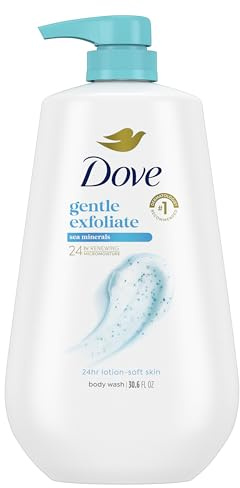 Dove Body Wash with Pump Gentle Exfoliate with Sea Minerals For 24hr Lotion-Soft Skin Moisturizing Skin Cleanser with No Sulfates No Parabens 30.6 oz