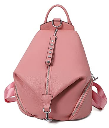 MOOMOO Like A Breeze Zaini da Donna antifurto Zaini da Viaggio in Vera Pelle Zaini di Grande capacità Scolara for Ragazze Zaino (Color : Pink)