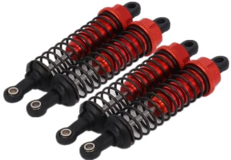 RCAWD Aluminium 70 mm RC-Stoßdämpfer für Traxxas RC Auto 1/16 Buggy, LKW, HPI, HSP, Losi, Axial, Tamiya, Redcat, Himoto, Upgrades, Teile, 4 Stück/Set (rot)