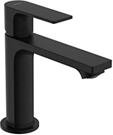 Hansgrohe Mitigeur de Lavabo Rebris E, Hauteur Sous Bec 110 mm, Robinet Lavabo avec Tirette et Vidage, Noir Mat, 72557670