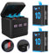 sevkumz Battery Charger for GoPro Hero 12/11/10/9, 2-Pack 2000mAh Replacement Batteries and 3 Channel Battery Charger Station(LED Power Display Screen)