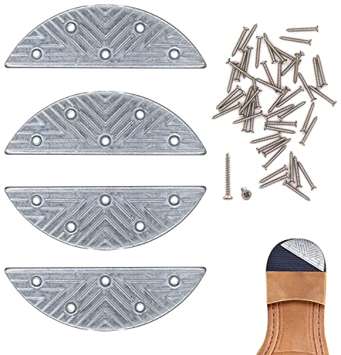 GGOUPTY Metallo scarpe tacco piastre 2 paia tallone suola guardia riparazioni pad con vite chiodi tallone sostituzione tacchi per stivali e scarpe, Splitter, Medium