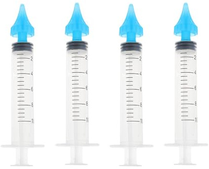 HEMOTON Ear Irrigator 4 Pack Ear Wax Cleaner and Canal Irrigators with Flared Head Smooth Tip 0.34 Fl Oz Capacity Flushing Tools for Gentle Cleaning