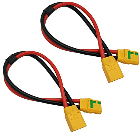 Boladge 2 Stücke Anti-Spark XT90S Buchse auf XT90H Männlich Stecker Adapter Verlängerungs Kabel mit 10AWG 30CM Silikonkabel für Flugzeugmodelle