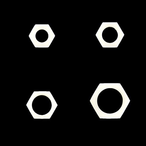 ZALINA 1/8; 1/4;3/8; 1/2;3/4; Innengewinde Kunststoffmuttern Kontermutter Außensechskant Befestigungsmutter mit Dichtring 5St (Color : 1)