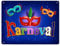 Kölner Karneval Metallschild XL in 21x28 cm mit bunten Ballmasken als Dekoration zur Faschingszeit, um Partystimmung zu verbreiten für Liebhaber der fünften Jahreszeit