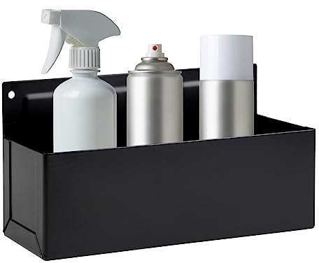 Rechabite Supporto magnetico per bombolette spray spray, porta bottiglie magnetiche, per garage e casa, spazio di lavoro artigianale, organizer per bottiglie di vernice meccanica, nero, 7,6 x 21,1 cm