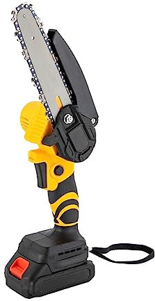 Mini motosierra eléctrica, de 6 pulgadas, con 2 pilas y 2 cadenas, motosierra manual pequeña para cortar madera