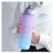 Omenluck 1 Litre Sport Glass Water Bottle with Time Marker 1000ml Wide Mouth Drinking Bottle with Flip Lid 1L Reusable Borosilicate Bottle with Neoprene Sleeve