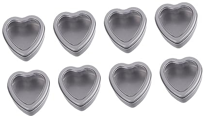 Abaodam 16 Stk Blechdose Aus Metall in Herzform Keksdosen Zu Ostern Leere Behälterdosen Mit Klarem Blaue Haarzusätze Metalldose Mit Deckel Kerzen Metallbehälter Blechbüchse Eisen Weißblech