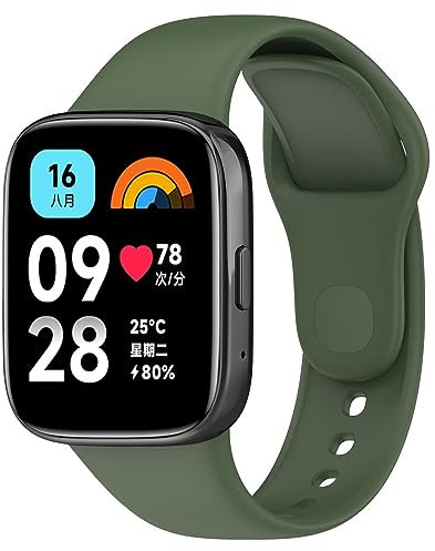 FTRONGRT Cinturino Compatibile con Xiaomi Redmi Watch 3 Active, Silicone Cinturino di Ricambio Compatibile con Xiaomi Redmi Watch 3 Active -Verde Scuro