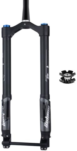 LHHL MTB Federgabel Luftdämpfung 26/27,5/29 Zoll Air Inverted Fork 1-1/2 Verjüngtes Rohr 120mm Federweg Manuelles Lockout Schneemobil Mountainbike Vorderradgabel (Color : Black, Size : 27.5inch)