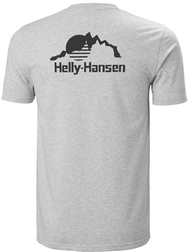 Helly Hansen Hombres Camiseta Nord Graphic, Grau Melange 3.0, L