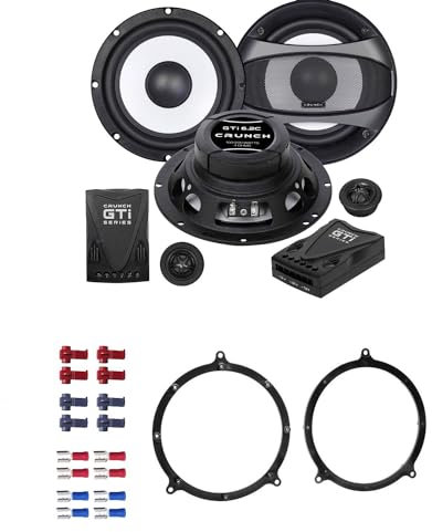 Crunch GTI 6.2C Lautsprecher mit Einbauset kompatibel mit Audi A4 Avant B5 (8D) 1995-2001 Türen vorne/hinten 400 Watt 165mm 2 Wege Kompo