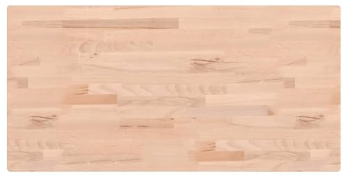 vidaXL Tischplatte, Holzplatte Holztischplatte Rechteckig, Ersatzplatte Platte für Beistelltisch Bartisch, Massivholztischplatte Schreibtischplatte, 80x40x1,5 cm Massivholz Buche