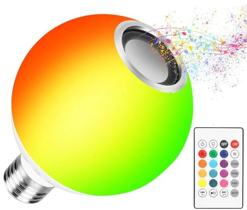 TUYA Ampoules Intelligentes E27 Musique RVB 12 W Ampoule À Changement De Couleur Haut-Parleur Bluetooth Ampoule Décorative Multicolore Avec Télécommande Pour Fête À La Maison