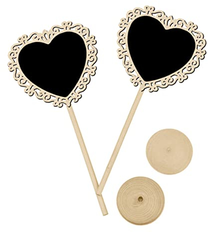 TOPPERFUN 10stücke Teiliges Mini Kreidetafel Herzform Holzständer Für Hochzeits Und Partydekoration Abwischbare Nachrichtenschilder Tischkarten Und Kreative Deko Für Erwachsene