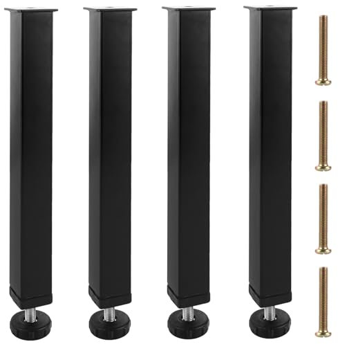 GBACHOOSE Lot de 4 Pied de Lit 30 cm à Visser, Pieds pour Sommier à Lattes Métal, Pieds de Lit pour Sommier à Lattes, Pied Sommier à Lattes Réglable, Pied de Sommier pour Lit, Canapé, Armoire
