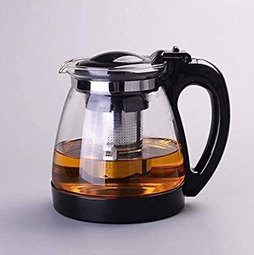OQHAIR Tetera de Vidrio Transparente con infusor de té extraíble para té floreciente y de Hojas Sueltas, Tetera y colador de té Aptos para microondas y Estufas, tamaño: A, b, b (BB)