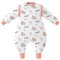 Unnivoll Schlafsack Baby Winter mit Füßen 2,5 Tog Baby Schlafsack mit Abnehmbare Ärmel Baumwolle Babyschlafsack Winterschlafsack Baby Warm und Weich 70 cm für Jungen Mädchen Rosa Elefant