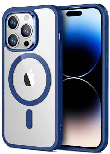 ESR für iPhone 14 Pro Hülle, kompatibel mit MagSafe, Classic Hybrid Magnet Hülle mit HaloLock,Militärnorm Sturzschutz Case, Kratzfeste Rückseite handyhülle, Klares Blau