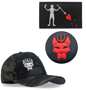 YUSENGMOO Taktische Baseballkappe in Camouflage mit 2 Patches | Silberne Stickerei,Trucker-Kappen Schwarz,Baumwolle, atmungsaktiv und leicht,Angeln,Jagen,tolles Geburtstagsgeschenk