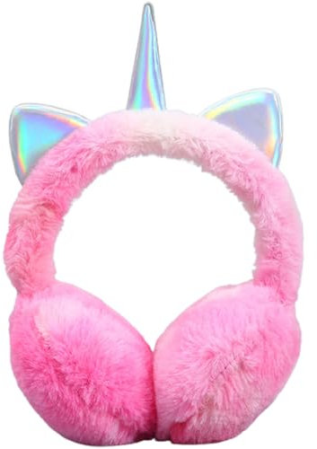 QWEPU Lico-rne Cache Oreille,Oreillettes roses,Peluches Fille Cache-Oreilles,oreilles Hiver Réglables Cache,Peluche Cache Oreilles Chauffe,Hiver Chaud En Peluche Cache-Oreilles Pour