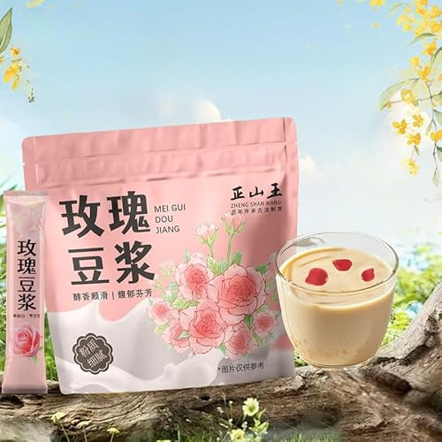 Flower soybean milk,osmanthus rose Jasmine soybean milk,healthy and nutritious breakfast,instant brewed soybean milk,Flower tea,delicious grains,snack gifts (Rose,1bag (7pcs）)