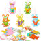 15 Stück Osterhase Basteln Kinder, DIY Ostern Basteln, Kreative Kunst und Bastelbedarf zum Basteln mit Osterdeko Ostern Bastelmaterial Set für Frühlings und Osterdekoration
