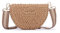Fecialy Handgemachte Stroh Crossbody Tasche für Frauen Halbkreis Gewebte Handtasche Sommer Strand Umhängetasche